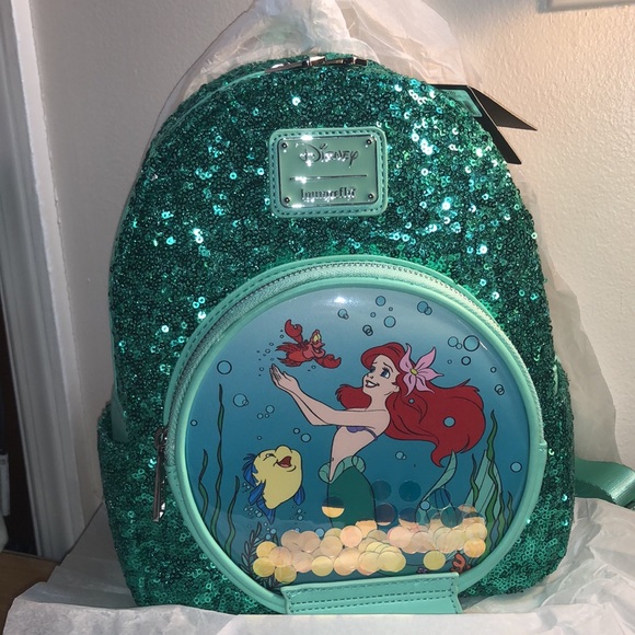 Loungefly Disney Little Mermaid Snowglobe Sequin - Picture 2 of 15